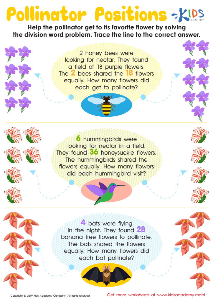 Pollinator Positions Worksheet