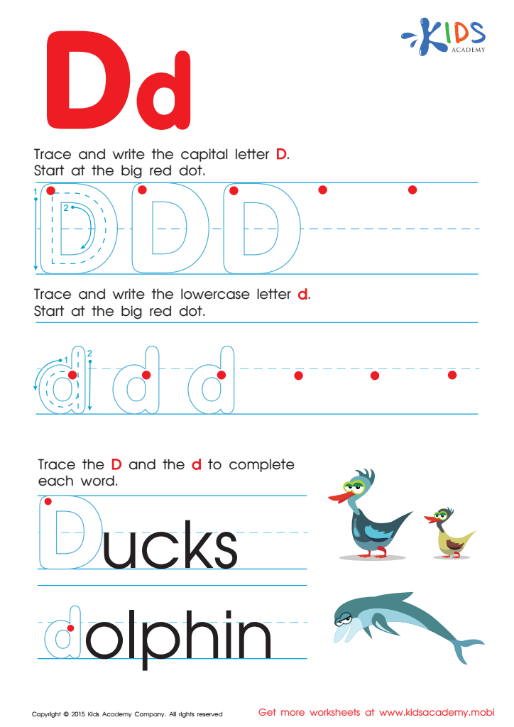 Tracing Letter D Letter D Tracing Sheet Traceable Letter D