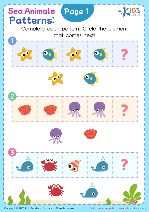 Sea Animals Patterns: Page 1