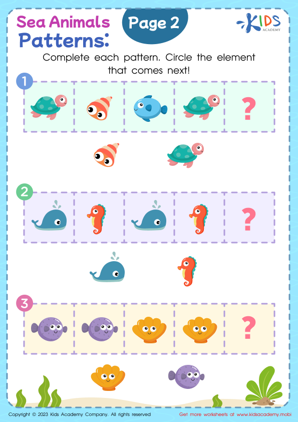 Sea Animals Patterns: Page 2