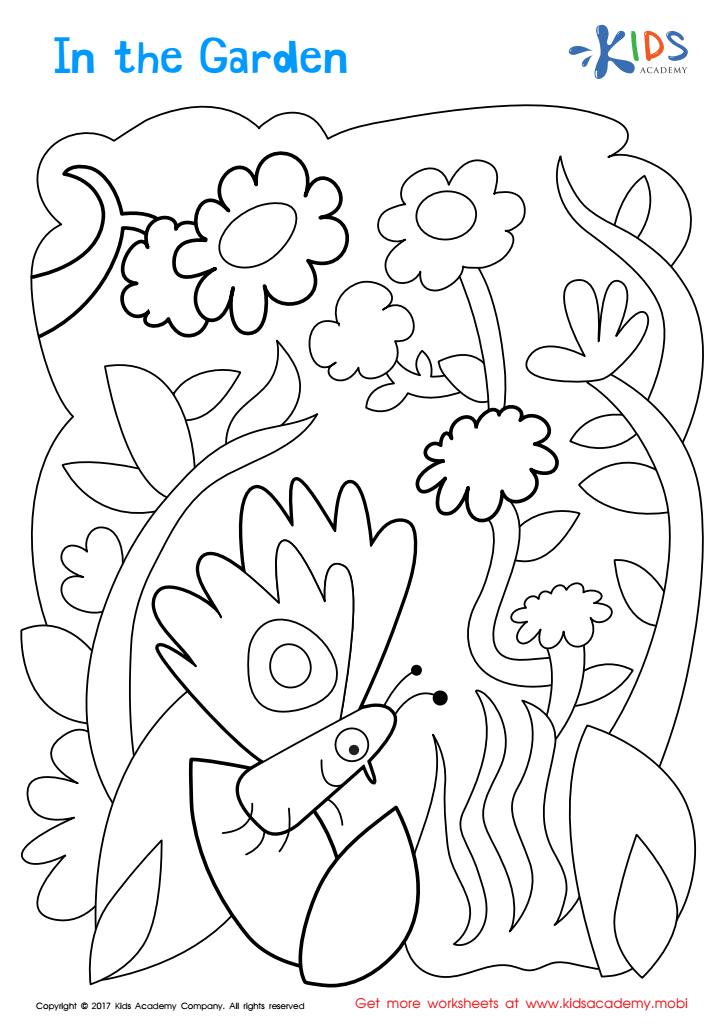 Printable Coloring Page: In The Garden
