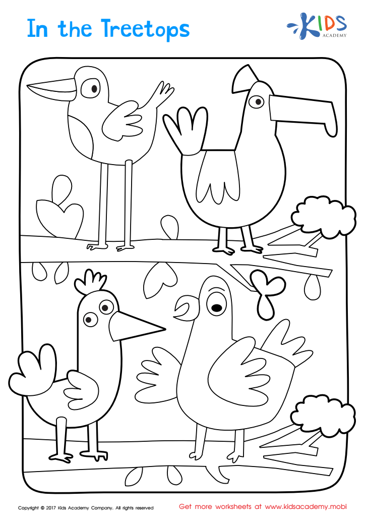 Printable Coloring Page: In the Treetops