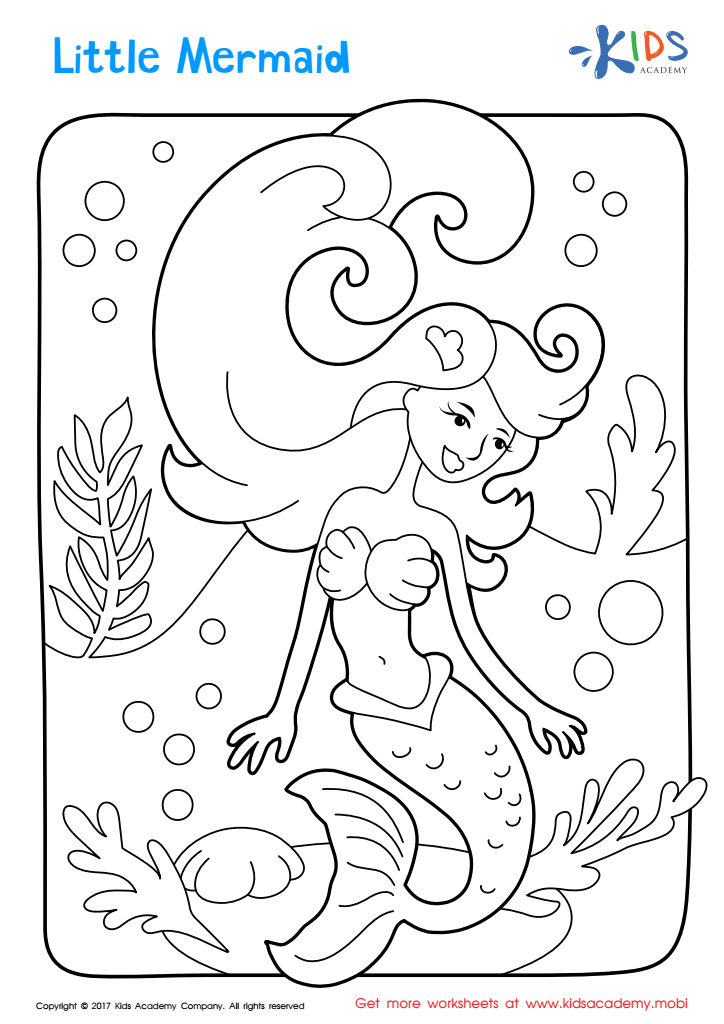 Printable Coloring Page: Little Mermaid