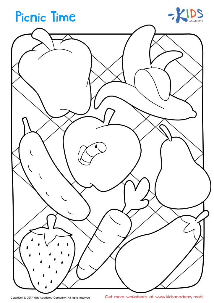 Printable Coloring Page: Picnic Time