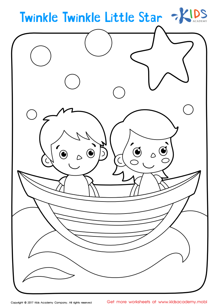 Printable Coloring Page: Twinkle Twinkle Little Star