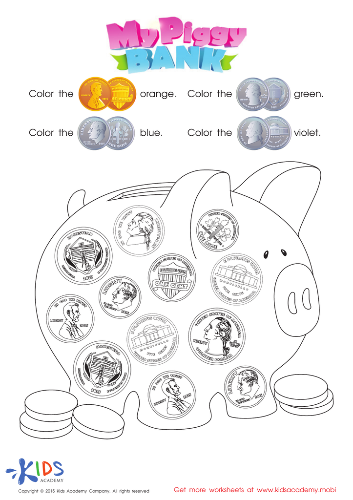 Printable Money Games and PDF Worksheets: Recognizing Money