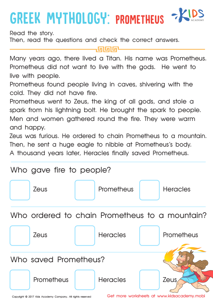 Prometheus story worksheet