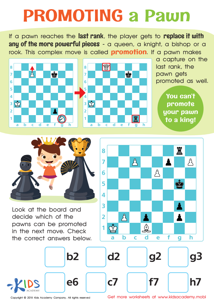 Promoting A Pawn Worksheet Free Printable For Children