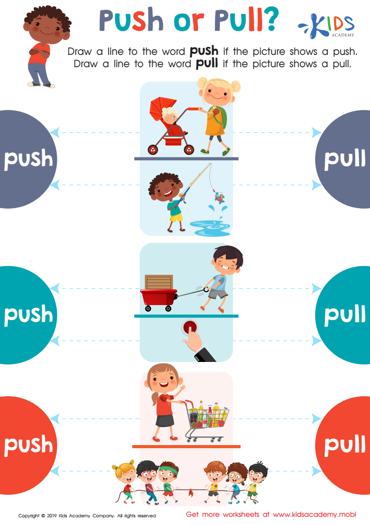 Push or Pull? Worksheet for kids