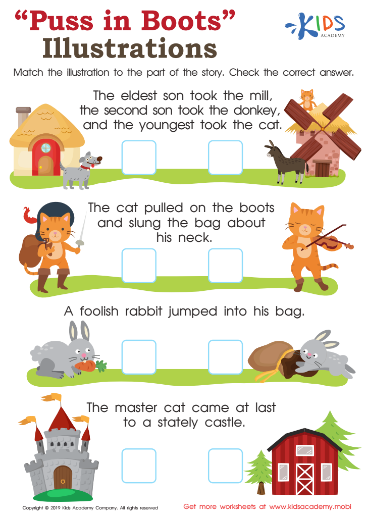 Puss in Boots Illustrations Worksheet