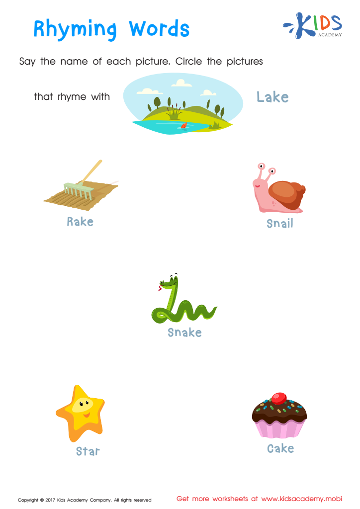 Rhyming Words Worksheet PDF