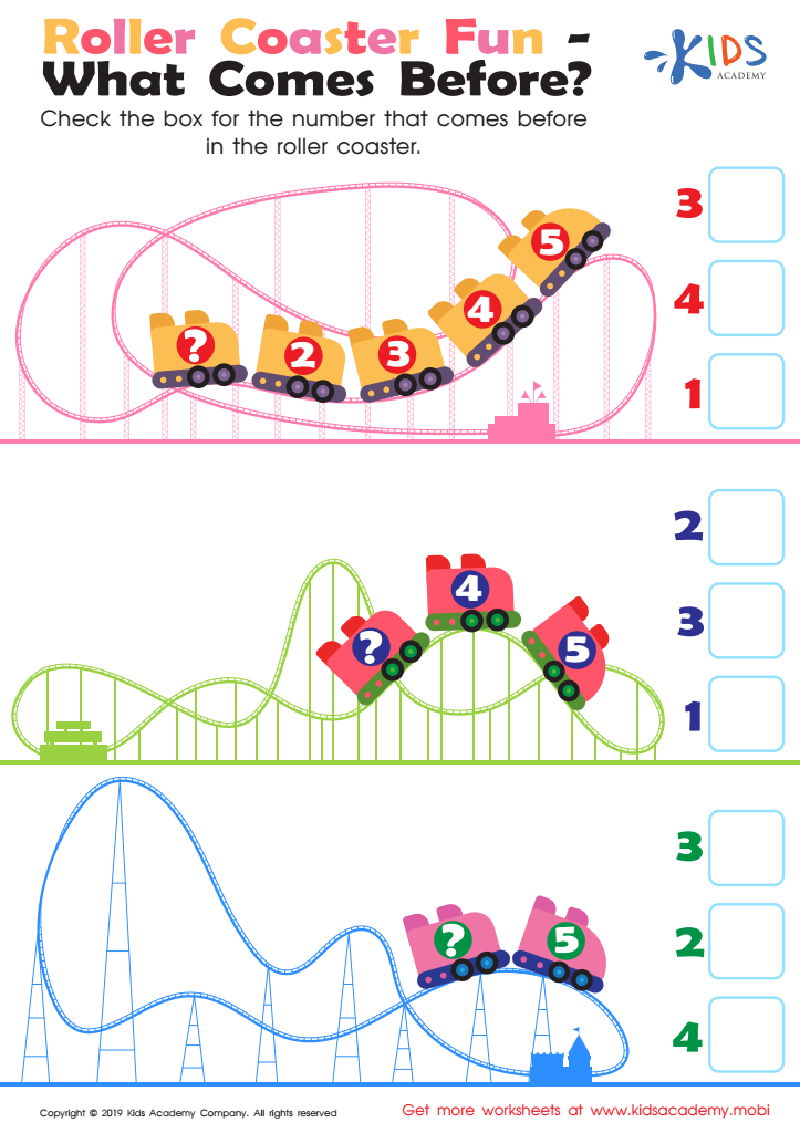 Roller Coaster Fun Worksheet For Kids
