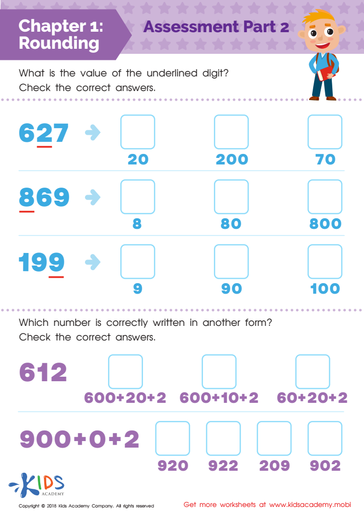 rounding 3 digit numbers worksheet printable pdf for kids