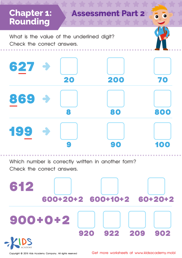 Rounding 3 Digit Numbers Worksheet Printable PDF For Kids Answers And Completion Rate