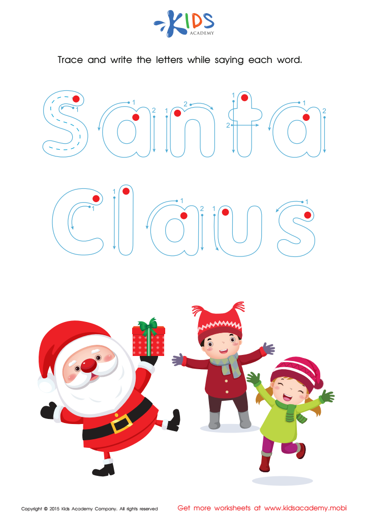 Tracing Winter Words: Santa Claus