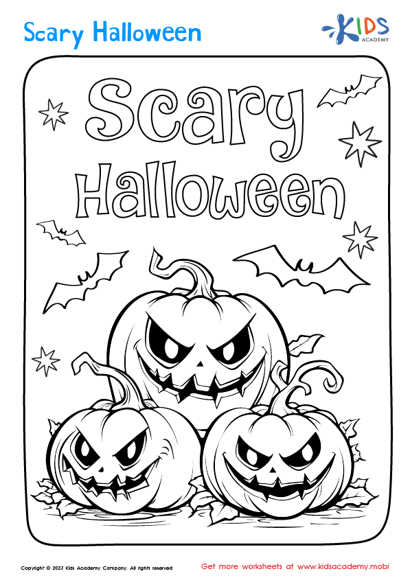 Scary Jack-O'-Lanterns Coloring Page