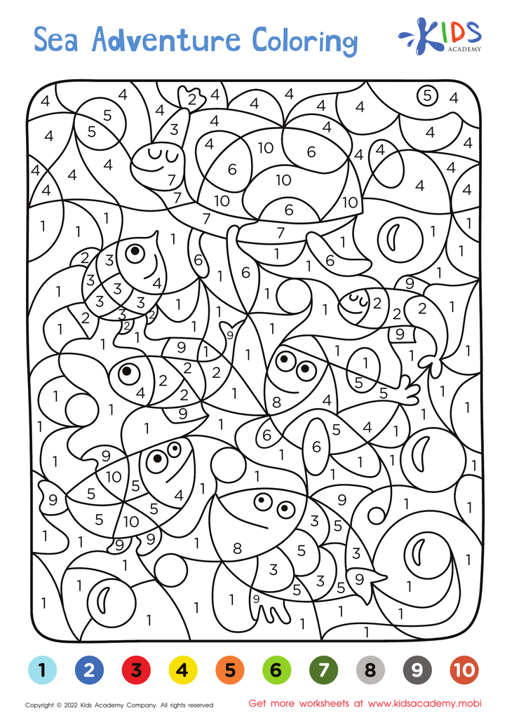 Sea Adventure – Coloring by Numbers