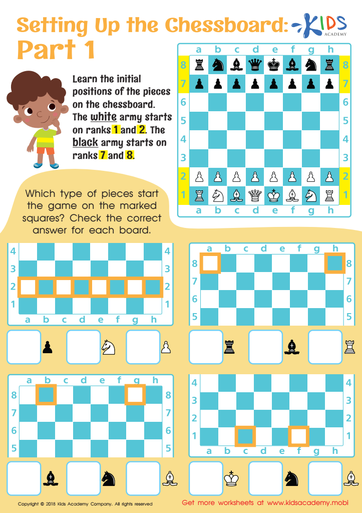 Setting up the Chessboard: Part 1 Worksheet