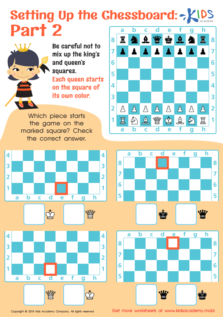 Setting up the Chessboard: Part 2 Worksheet