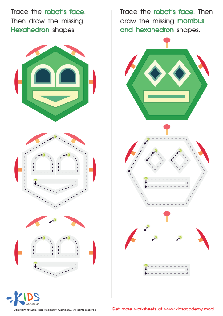 Geometric Shapes for Kids: Practice Drawing Hexahedrons And a Rhombus PDF