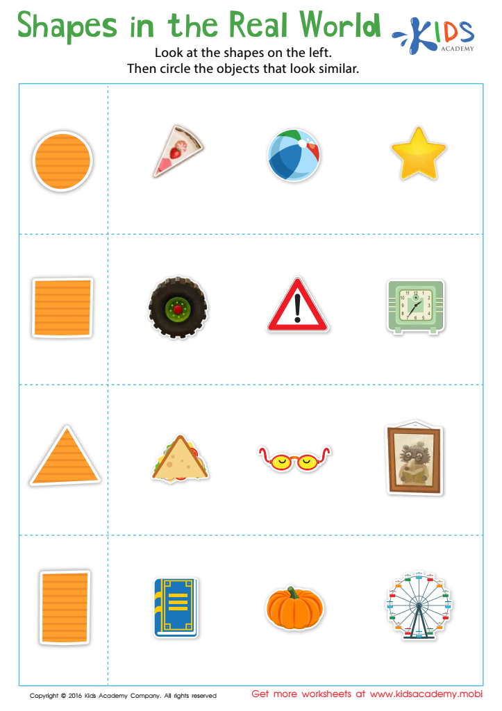 Shapes in the Real World Worksheet
