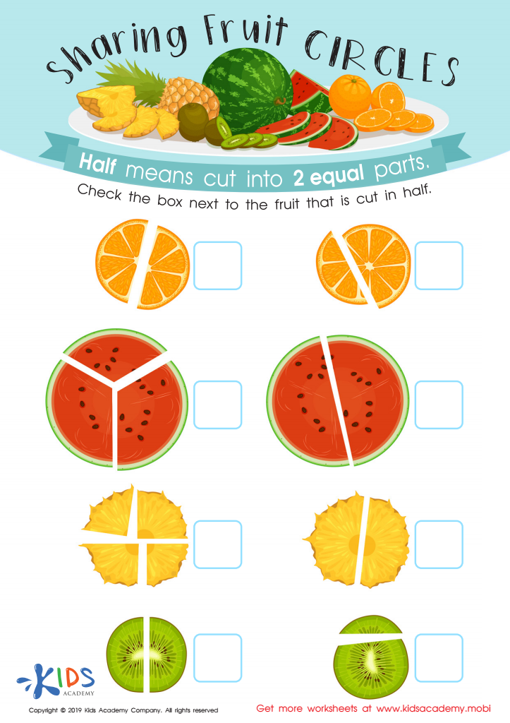 Sharing Fruit Circles Worksheet