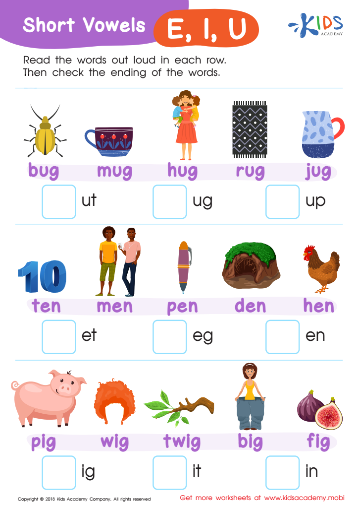 Vowel Review Worksheets Worksheets For Kindergarten