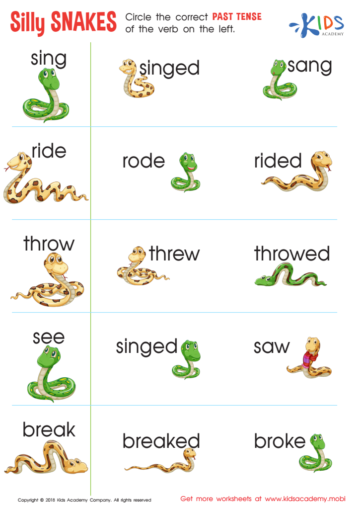 Silly Snakes Worksheet