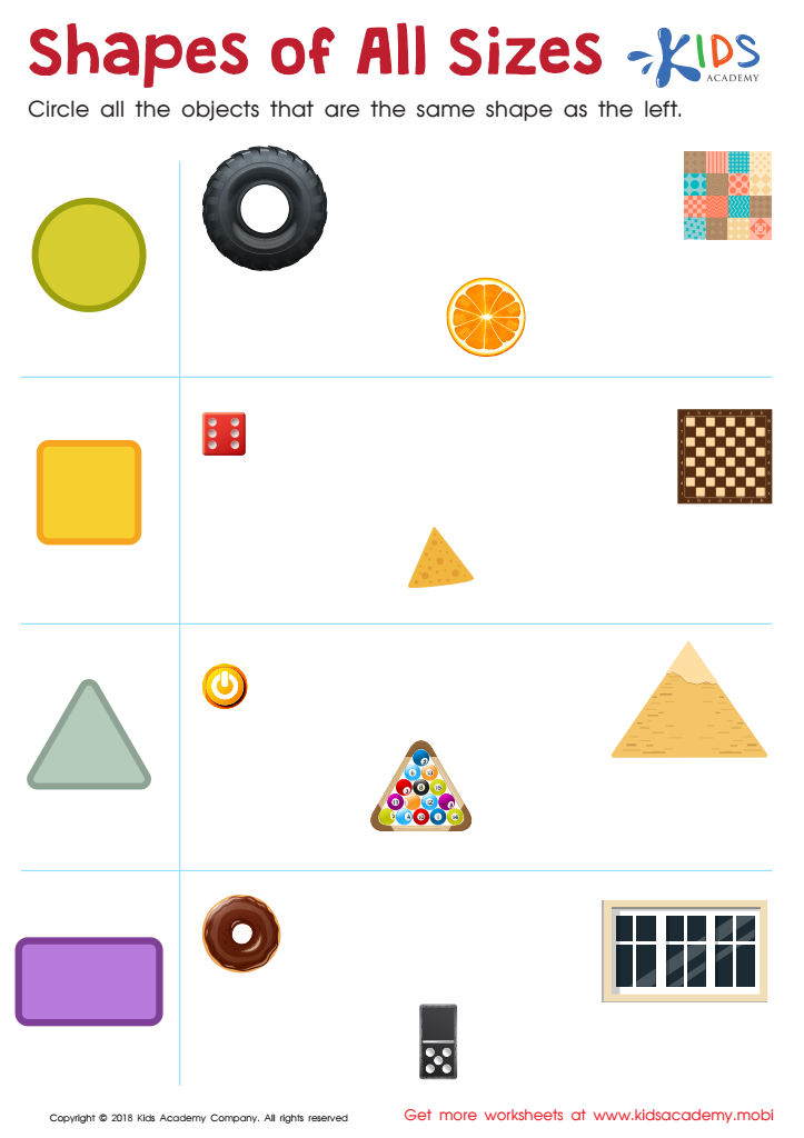 Shapes For Kids Worksheets