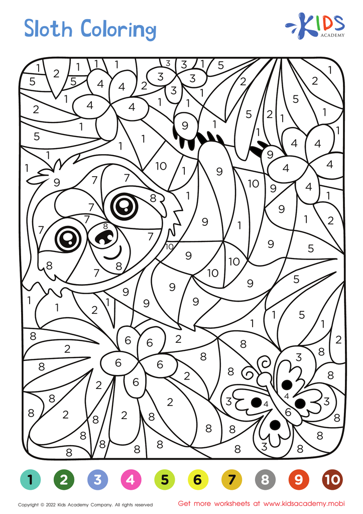 Free Printable Color by Number Coloring Pages for Preschool Kids