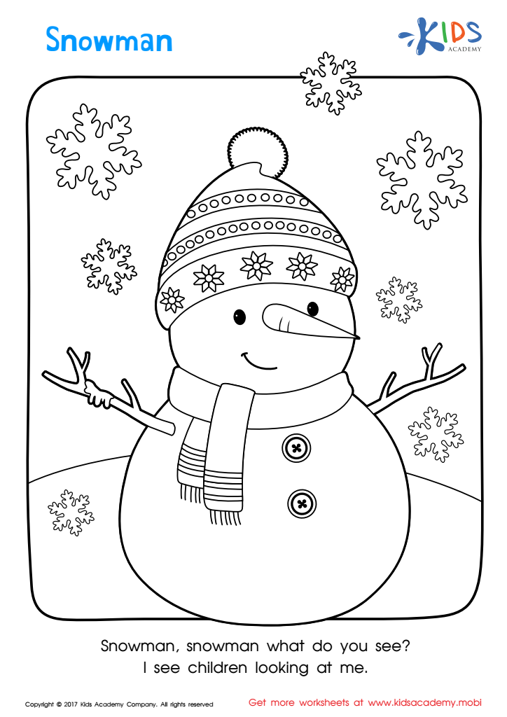 snowman coloring pages for kids printable