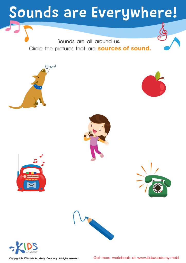 Sounds Are Everywhere! Worksheet for kids