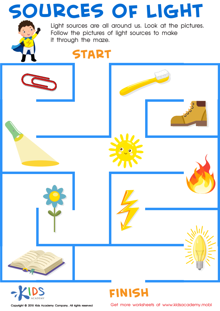 Sources of Light Worksheet