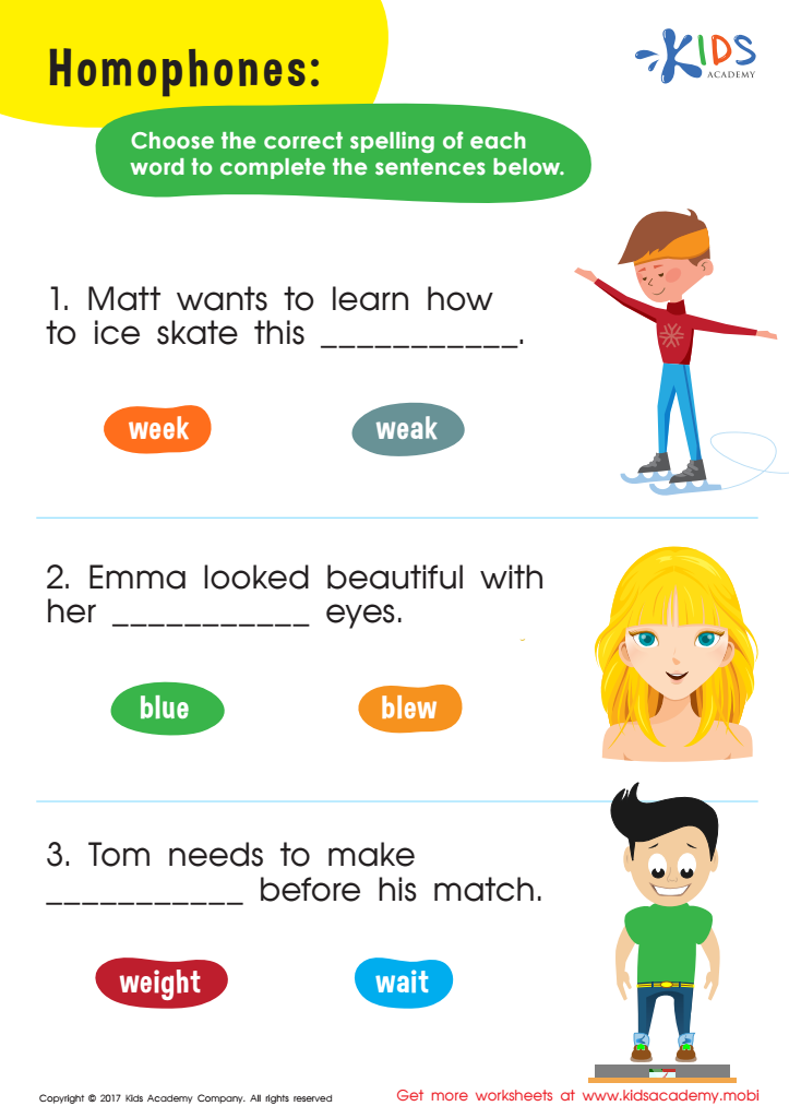 Homophones Ate Eight Spelling Worksheet Downloadable PDF For Children