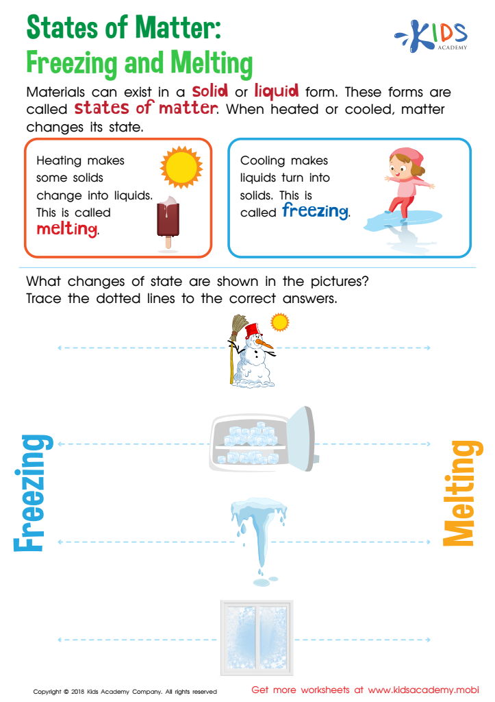 States of Matter: Freezing and Melting Worksheet