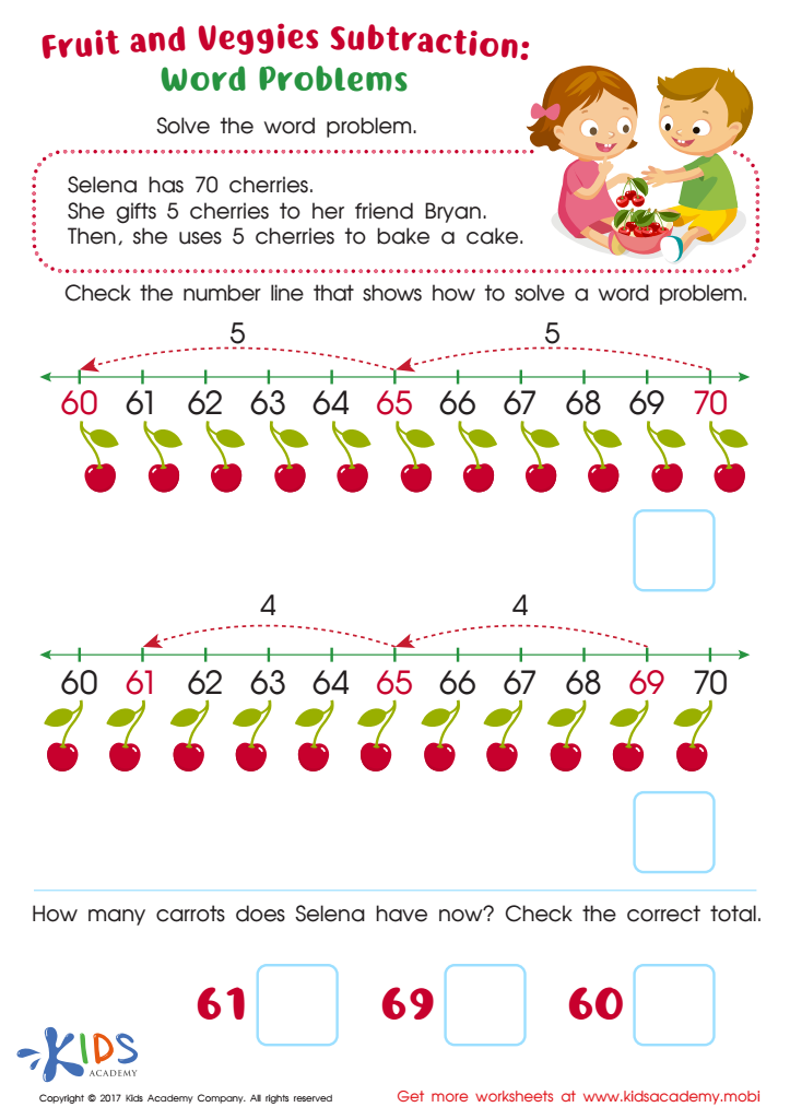 Subtraction Word Problems Free Printable