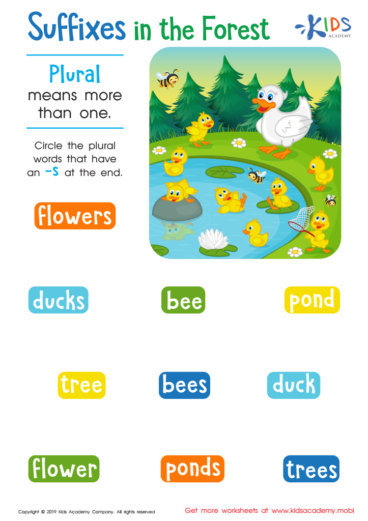 Suffixes in the Forest Worksheet