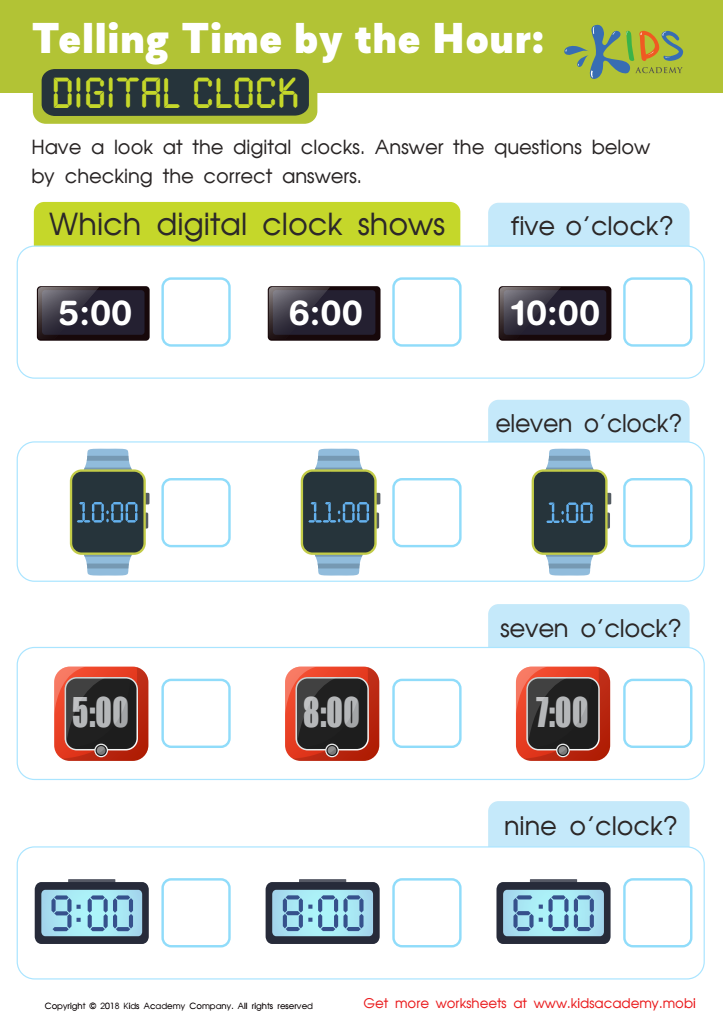 Telling Time Digital Clock Worksheets Free Printable Worksheet