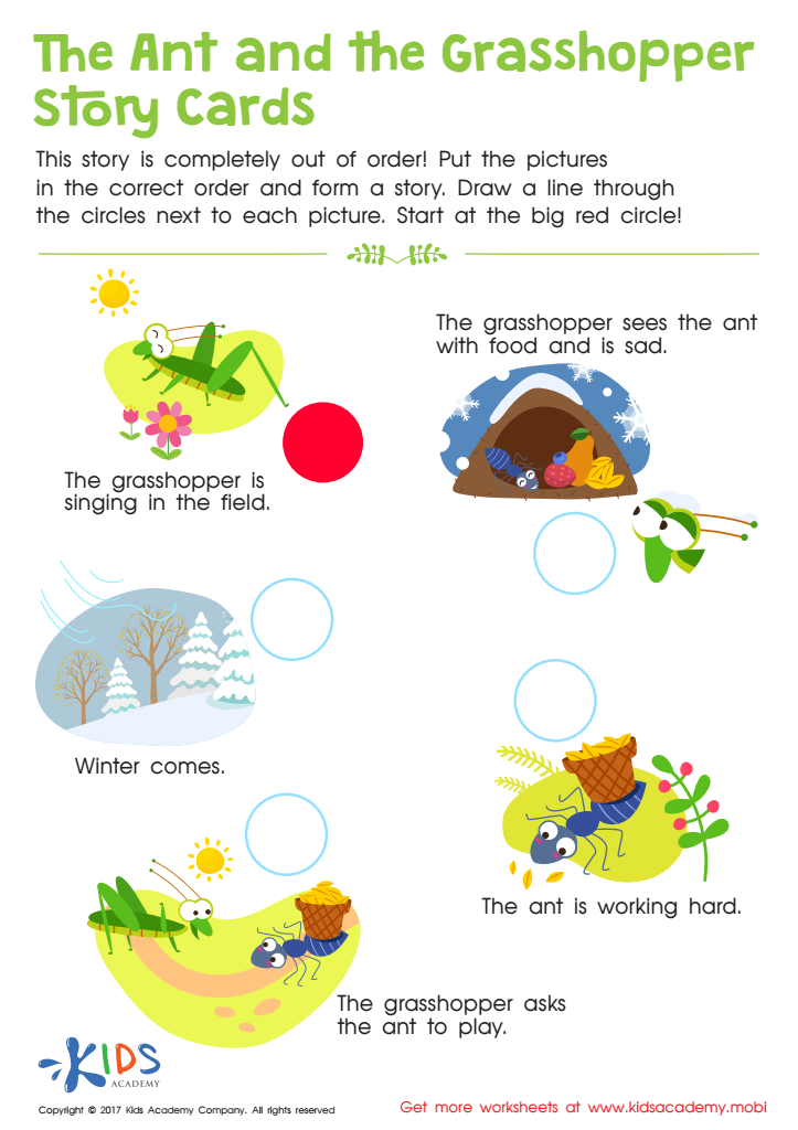 The Ant and the Grasshopper worksheet PDF