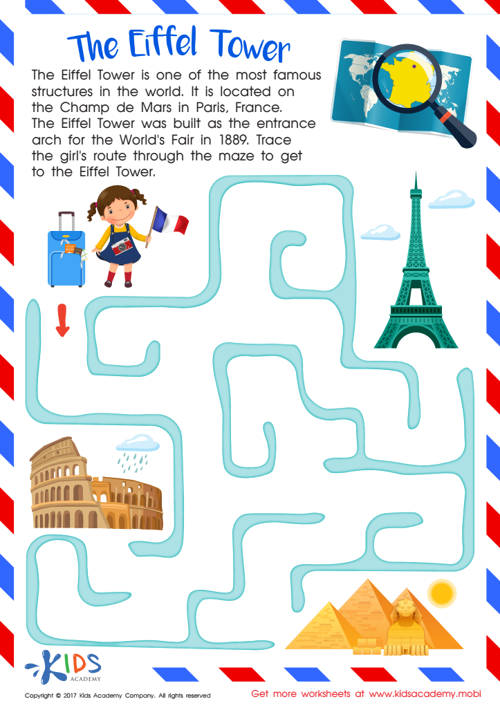 The Eiffel Tower Printable Downloadable Worksheet For Kids