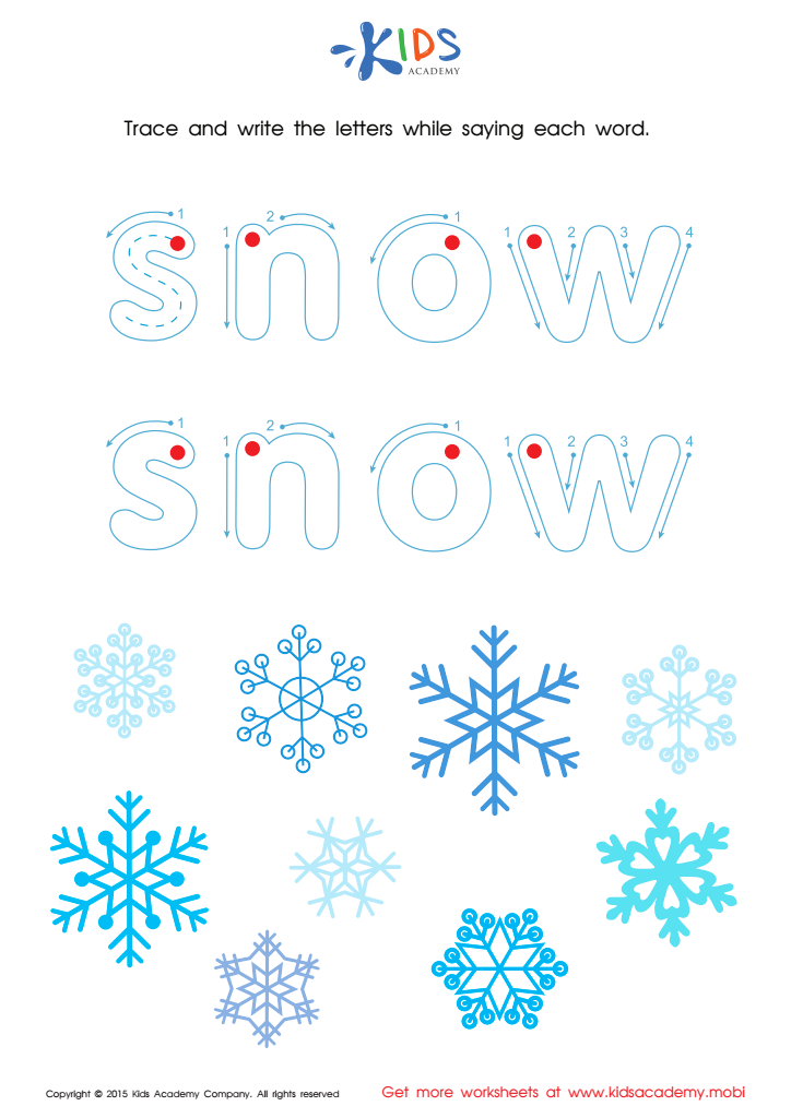 Tracing Winter Words : Snowflake