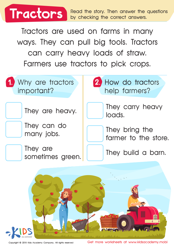 Tractors Worksheet