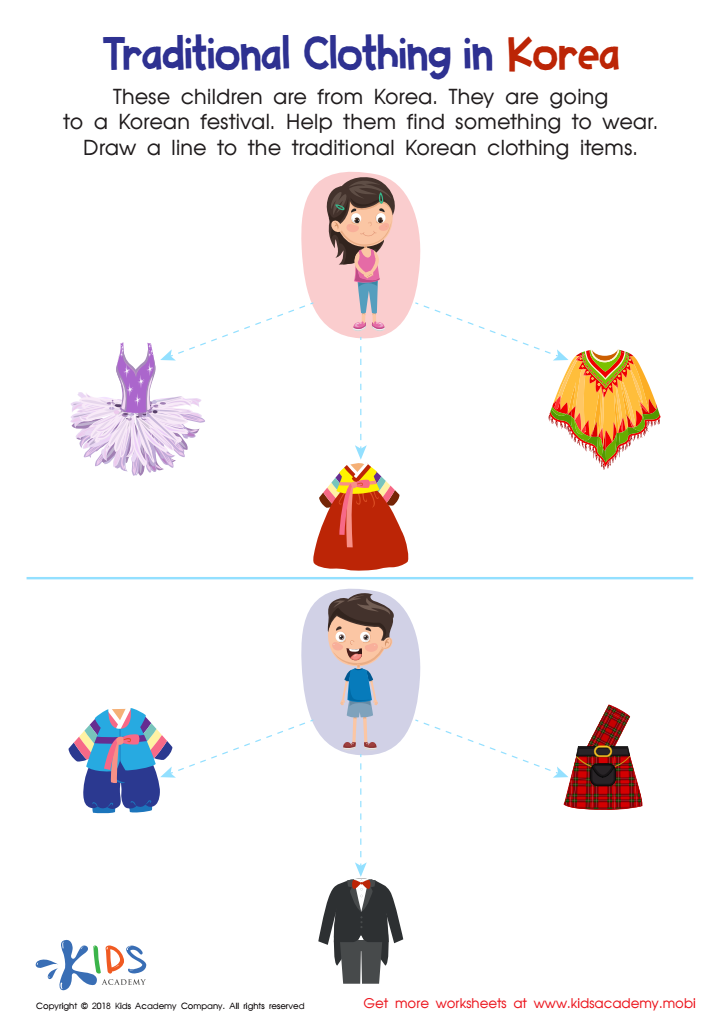 Traditional Clothing in Korea Worksheet