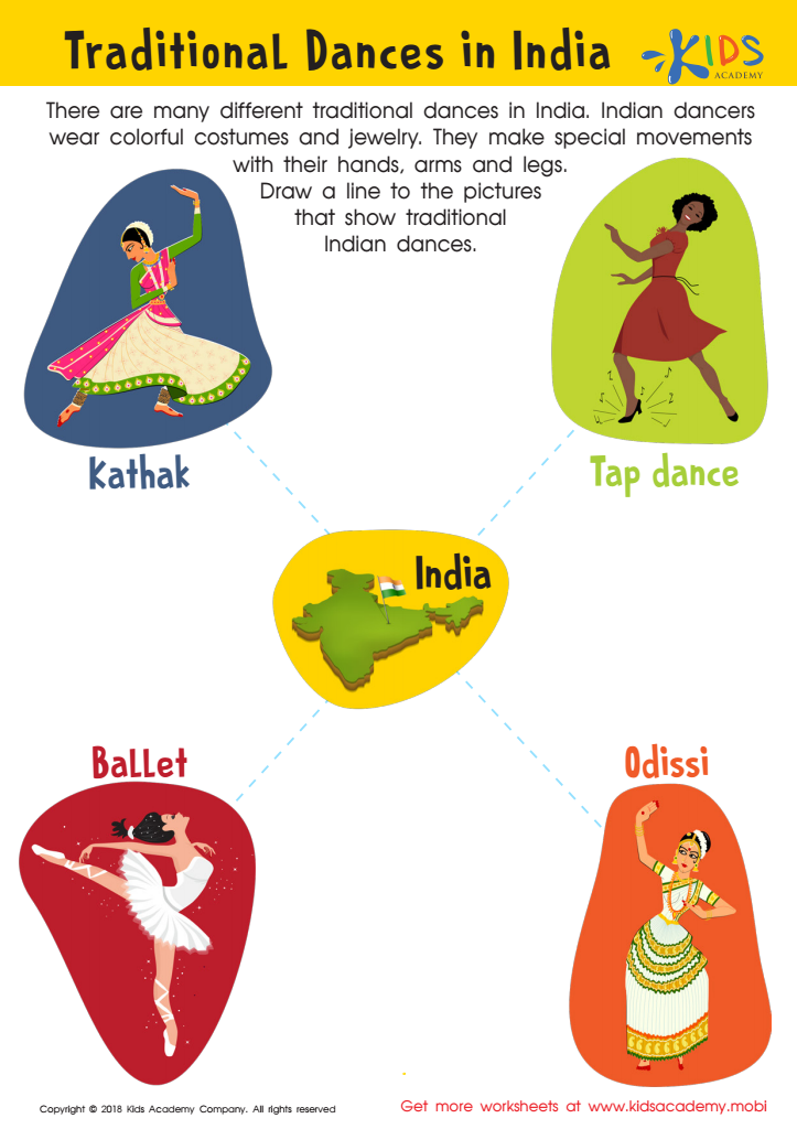 Traditional Dances in India Worksheet