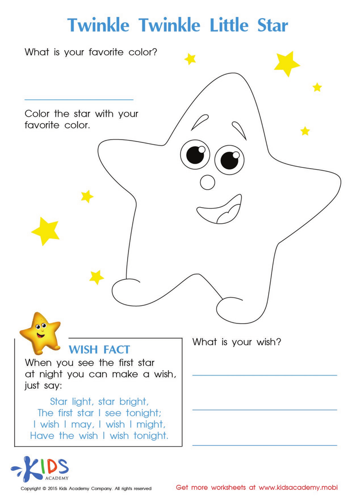 Twinkle Little Star PDF Worksheets