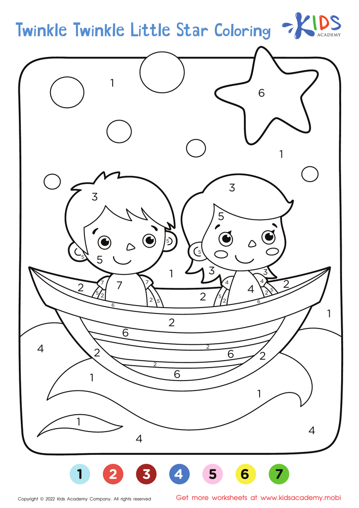 Twinkle, Twinkle, Little Star – Coloring by Numbers
