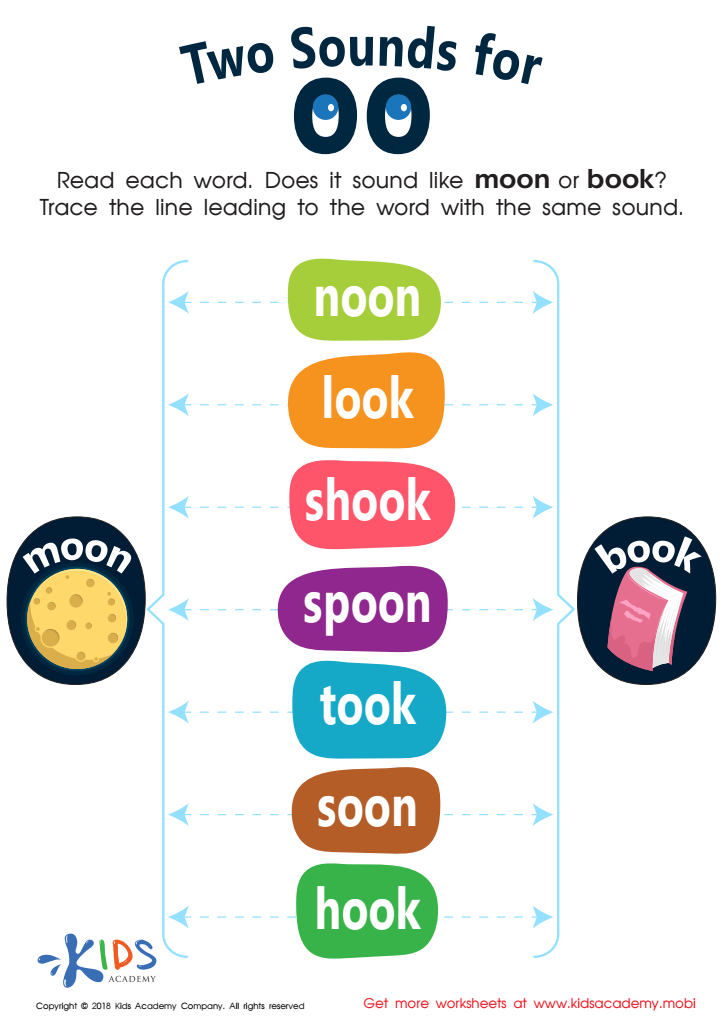 Two Sounds For OO Worksheet Free Printable PDF For Children