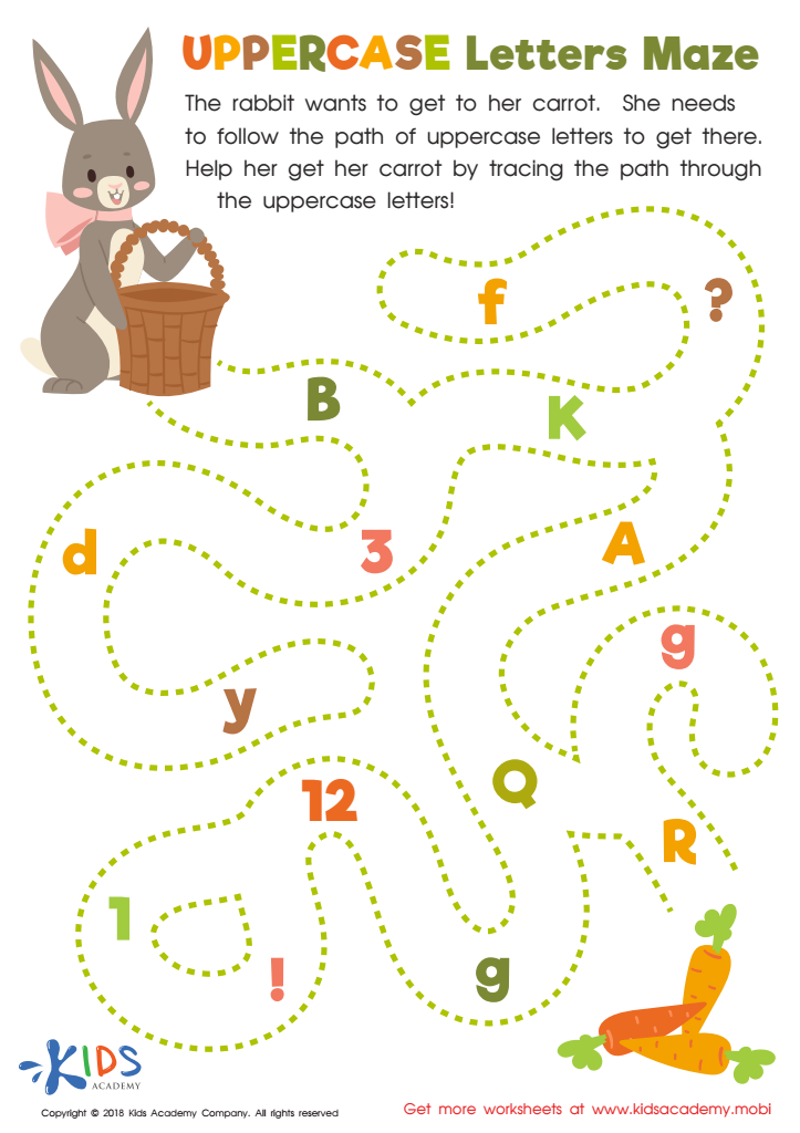 Uppercase Letters Maze Worksheet Preview