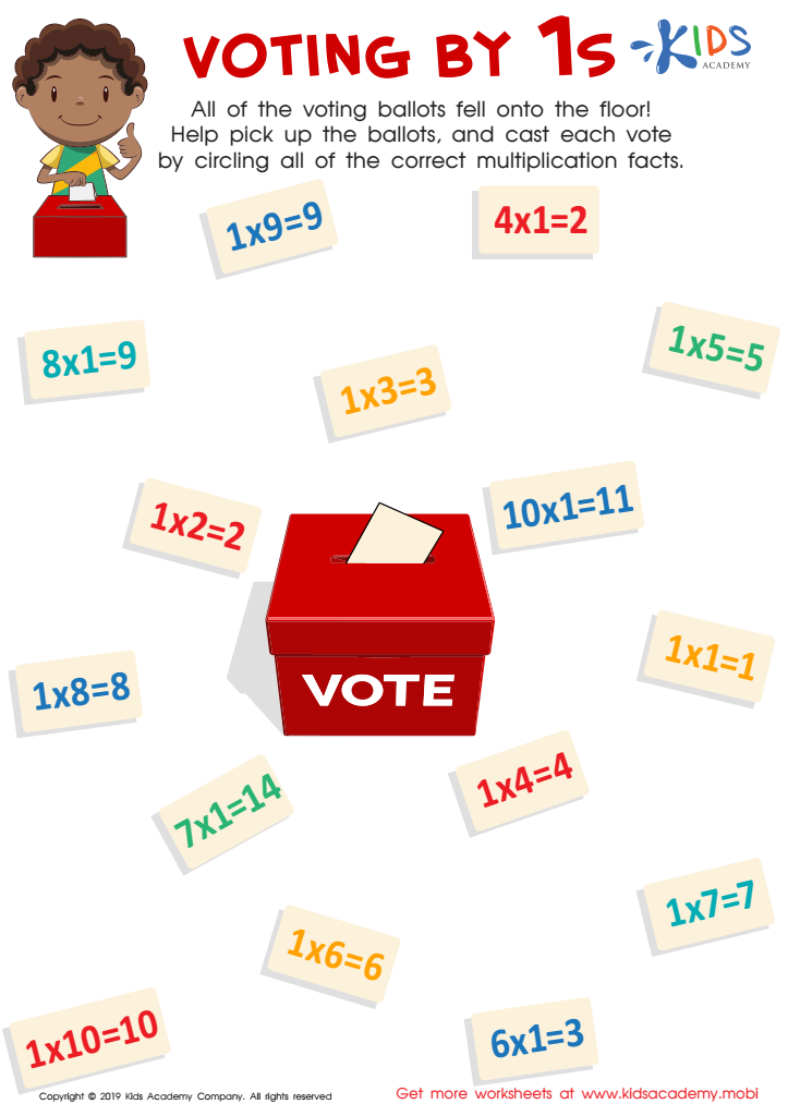 Voting by 1s Worksheet