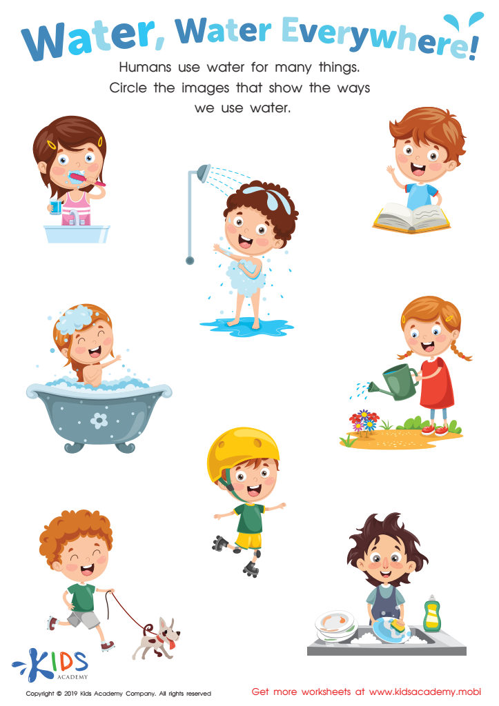 Water, Water Everywhere! Worksheet for kids